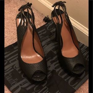 Real snakeskin platform heels